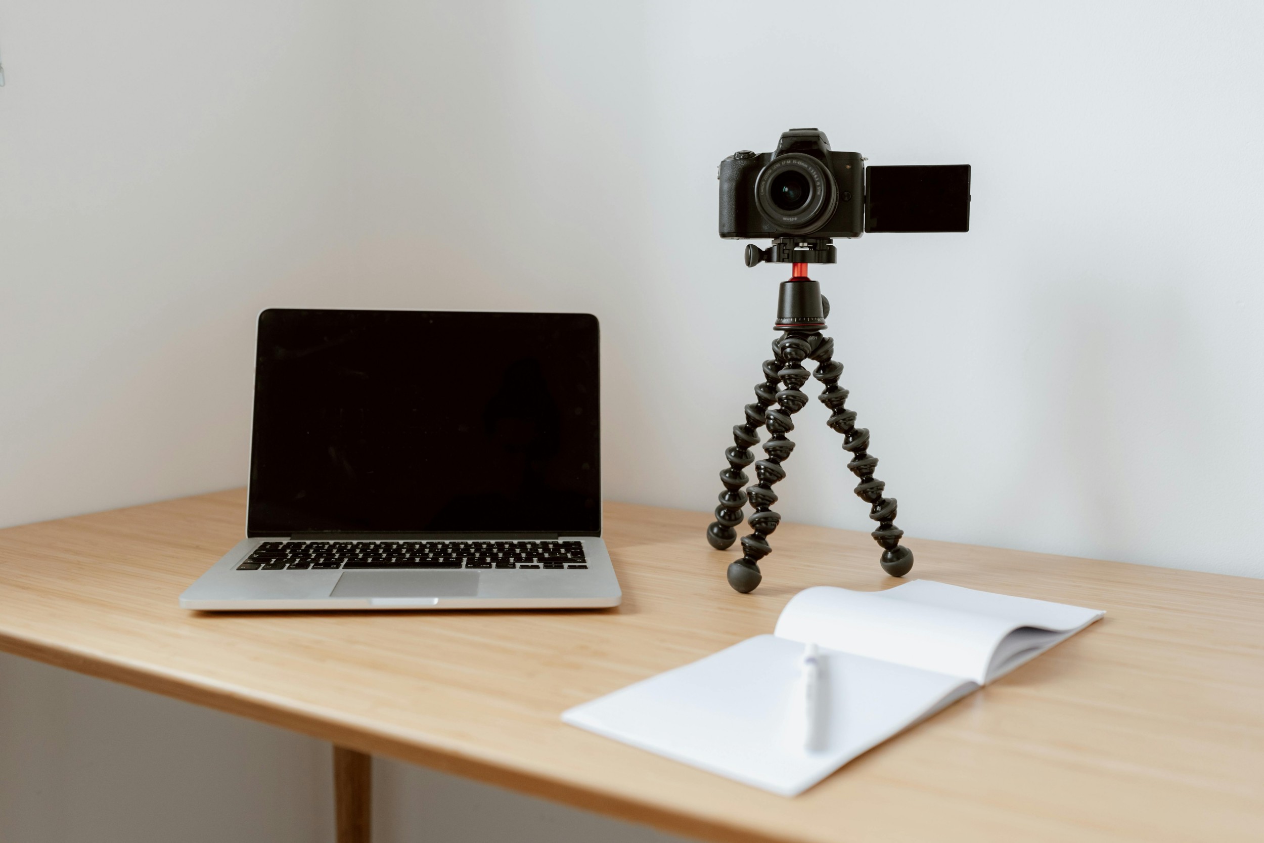 laptop with camera for blogging